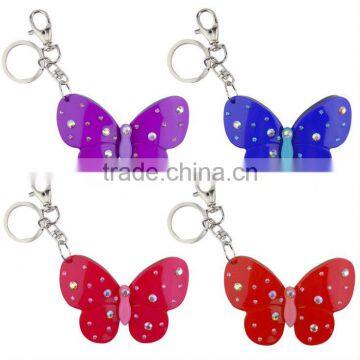 2013 Personalized Key Tag Buckle Ring Chain Holder Keychain Keyring Keytag Keybuckle Acrylic Butterfly Keyring