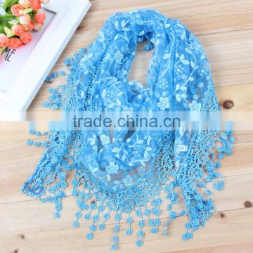 New Stylish Lace Rose Floral Scarves For Women's Lady Candy Colors