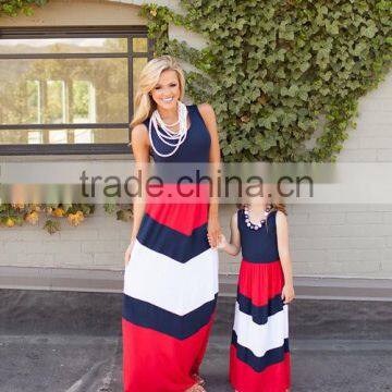 Wholesale blue red whited mommy and me family matching clothing