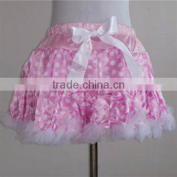 Pink polka dot school girl skirt wholesale pettiskirts pink toddler