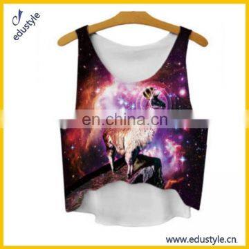 Bulk Custom Fullprint 100% Polyester Fitted Crop Top