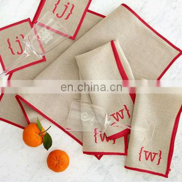 100% natural linen table napkins with monogramming