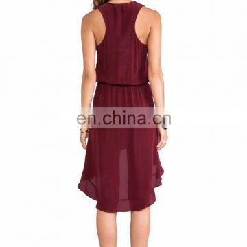 CHEFON Ruffled High-low Designer Long Dresses photo-3