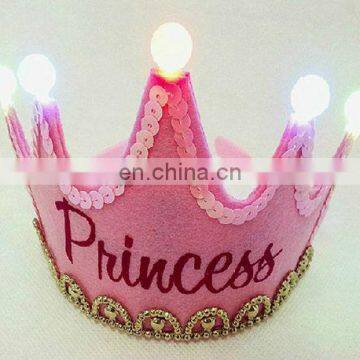 HBN-1440 Happy birthday princess party crown with LED light