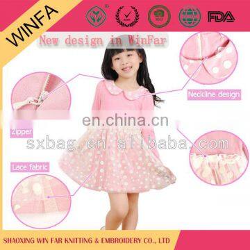 shaoxing winfar cotton child clothes fashion mesh kid child dress