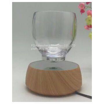 360 roating magnetic levitate floating bottom water cup