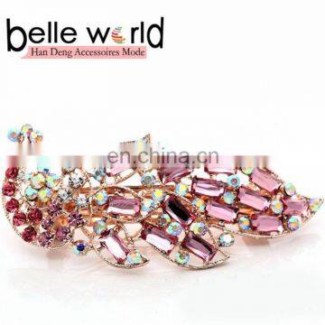 2015 Latest Fashion Peacock Rhinestone Barrette Hair Clip