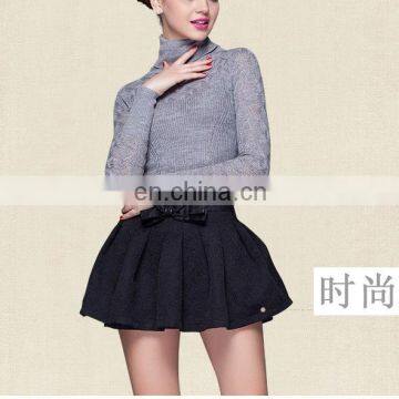 High quality crochet knitting hollow lace sweater turtleneck sweatershirt for women wear