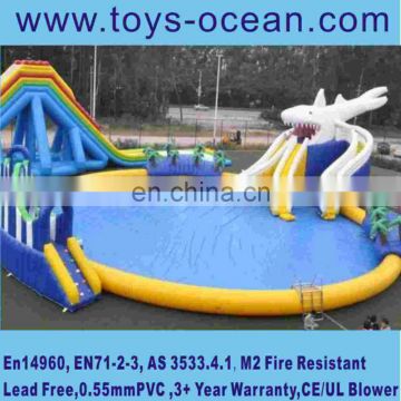 inflatable water park slide with pool ,giant water games equipment for kids,mini land playground with best quality