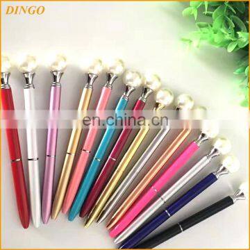 2017 NEW Promotional Crystal Crystalline Silver White Pearl Ballpoint Pen