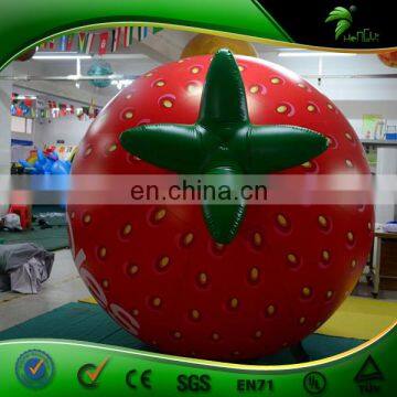 Red Inflatable Strawberry Shape Balloon Giant Advertising Sphere Parade Balls Customized PVC Inflatables Hongyi Toys