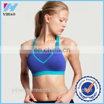 Yihao Running Sports Bra High Impact Moisture Wicking SUPPLEX nylon and spandex breathable sport bra yoga womens bra