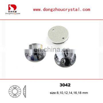 Dongzhou Grey Round machine cut sew on rhinestones for dresses