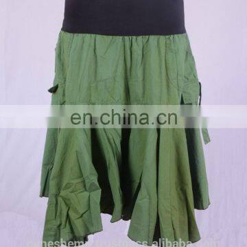 Bohemian Dark Sea Green Hippie Short Skirt & Wrapper HHCS 107 B