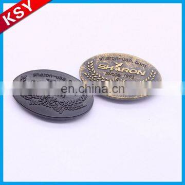 Best Brand Excellent Quality Fire Resistant Label Gold Metal Name Tag Patch For Jeans