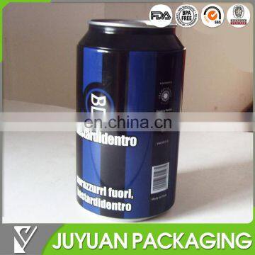 Beer can shaped tin can for t-shirt with custom printing from China tin box supplier