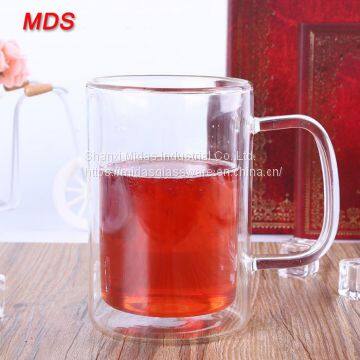 Hand Made High Borosilicate Glass Dual Cup With Handle Wholesale photo-3