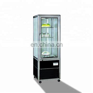 Gold Aluminium Alloy Rotating Display Showcase For Cake Machinery