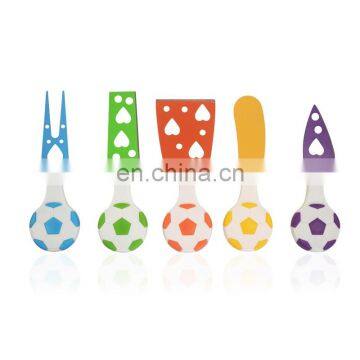 5 PCS Colorful Stainless Steel Cheese Knives Set
