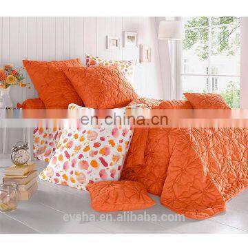 i @ home embroidery design bedspread,Orange flower design bedspreads,polyester christmas king size fitted quilted bedspread