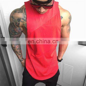 Custom logo print bodybuilding fitness training blank cotton mens tank top