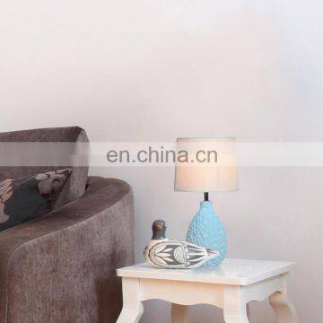 Good Item Cheap Modern Table Lamps Custom Relief Surface White Matte Office Ceramic Lamps for Table Decoration photo-4