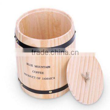 Natural Pine Wood Barrel For Coffee