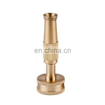 4" Adjustable Brass Garden Nozzle Fitting Brass Knurled High Pressure For Water From Spray To Jet Metal Hose Nozzle