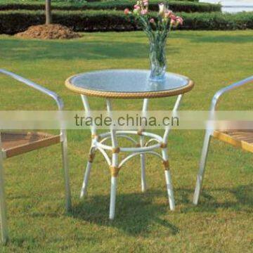 Metal gazebo furniture glass table and rattan set (DW-A03+DW-A003)