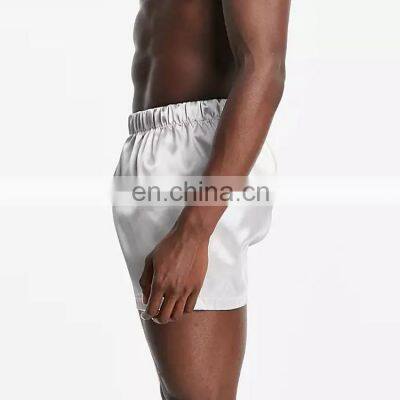 Wholesale Custom Logo Summer Breathable 100% Polyester Men Shorts Pyjama Satins Shorts photo-4