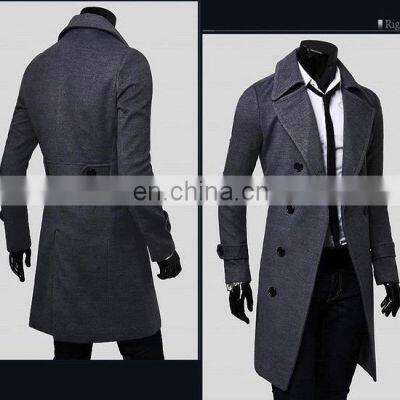 Custom-made Extra-large Wool Multi-button Men's Slim Long Suit Jacket Men's Long Coat photo-3