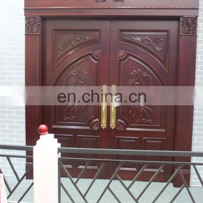 Antique design wooden double door solid wood for commercial entrance & house gate