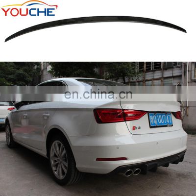 Carbon fiber rear bumper boot trunk spoiler for Audi A3 S3 2013-2017