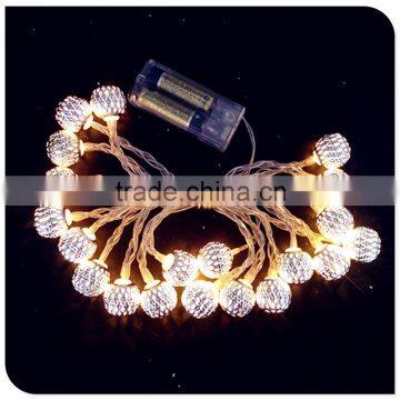 warm white 20LED iron ball light 3V indoor battery light