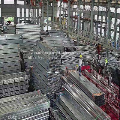 Yunnan Q235 square tube wholesale hot dip galvanized square tube 40 * 80 * 3 square tube Kunming sales square tube