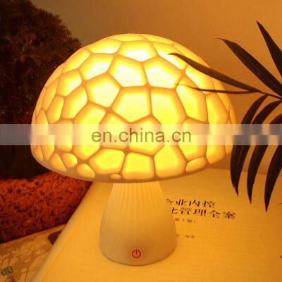 3D Mushroom Night Light Touch Control 2 Colours LED Table Light USB Rechargeable Table Lamp