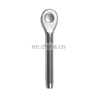 JRSGS stainless steel 304 316 rigging eye terminal wire rope fitting eye swage terminal for cable railing