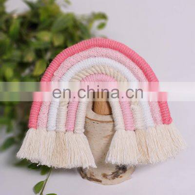 Fashion Wall Murals Woven Macrame Rain Bow Wall Hangings Tassel Decoration Rain Bow Tapestry For Modern Home Decor Deco Maison photo-3