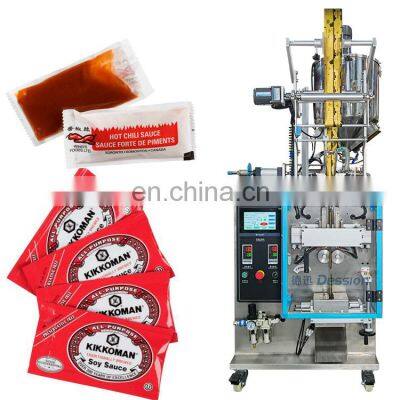 In stock automatic paste filling machine hot chilli sauce small sachet packing machine soy sauce sachet packing machine