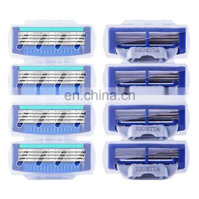 4 Cartridges Customized Brand Men Shaving Blade Chromium Coating Durable Shaving Blade Germany Stainless Steel Blades GF-0250 photo-2