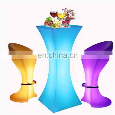 16 colors portable bar table led cocktail table portable wireless rechargeable outdoor led light bar cocktail tables and chairs