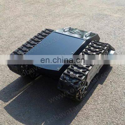 robot tank chassis full suspension rubber track undercarriage military vehicle