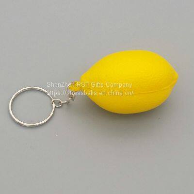 Pu Foam Lemon Anti Stress Ball Keychain – Stress Relief for Sports Fans