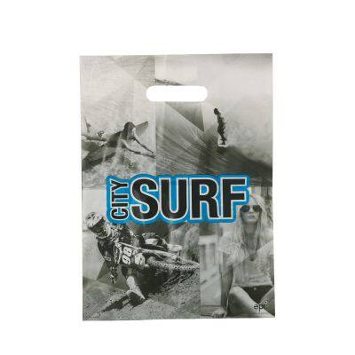 China Factory Customized Die Cut Plastic PE Thickness With Logo Print White Carrier Gift Retail Plastic Shopping Bags