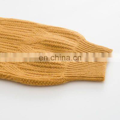 High-End Women's Winter Casual 100% Cashmere Sweater Long Sleeve Solid Pattern Crew Neck Knitted Weave With Front Logo photo-5