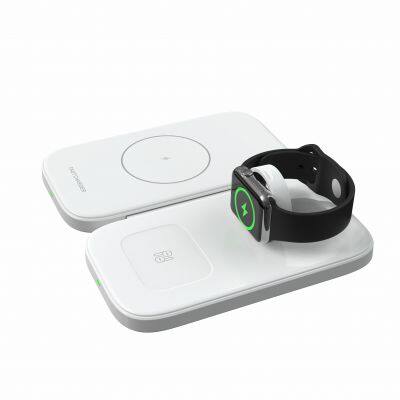 3 in 1 Magnetic Wireless Charger 15w Quick Charging Multifunction Foldable Charger Station for Phones Smart Watch Earphones