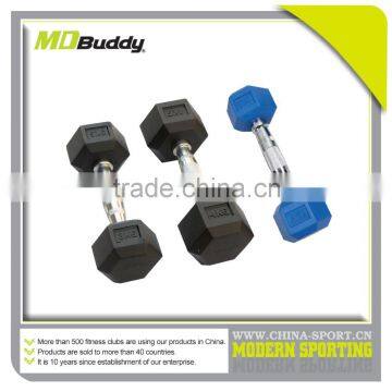 Hot sale hex olymnpic rubber coated dumbbell