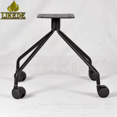 4-Star Cast Aluminum Chair Leg With Wheel Powder Coating Finish for Coffee Table Legs Available in Black Steel photo-3