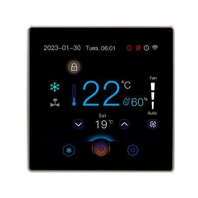 Эксклюзивный дизайн, ЖК-цветной экран, термостат RS485 Modbus, поддерживающий Wi-Fi и удалённый контроль Tuya