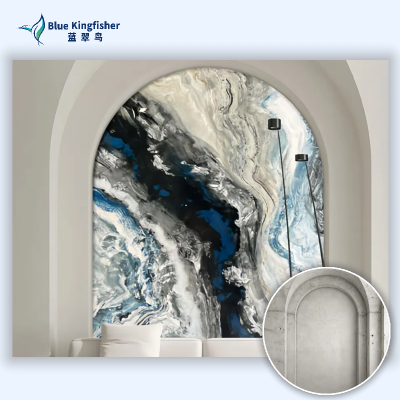 Chinese Factory Blue Kingfisher Manufactures Venetian Plaster, Elegant Texture, Moisture-Proof & Long-Lasting photo-1